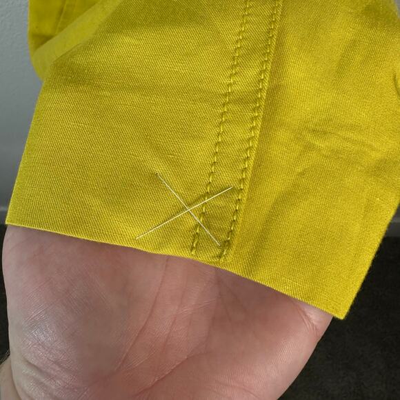 Ann Taylor Women’s Linen Blend Double Breasted Trench Coat Jacket in Yellow XXL - Picture 8 of 15